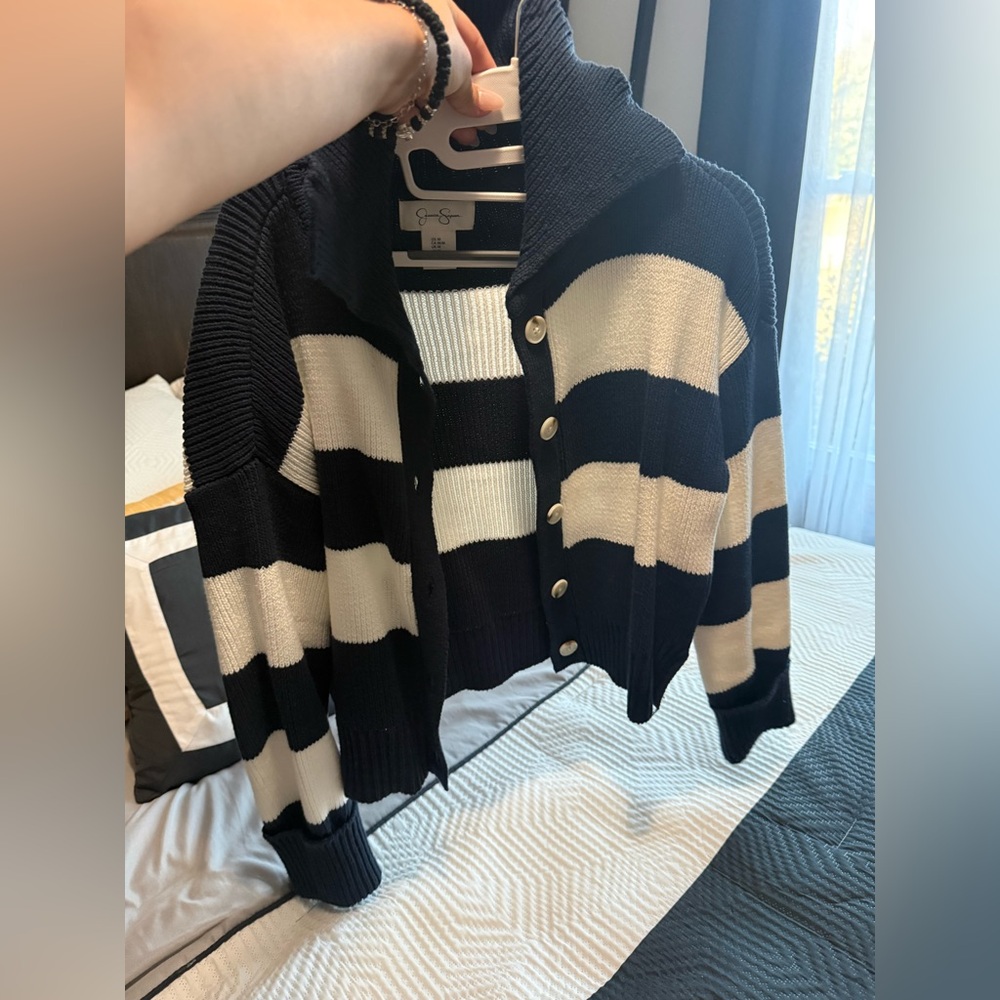 Jessica Simpson Black and White Striped Sweater - Picture 5 of 6